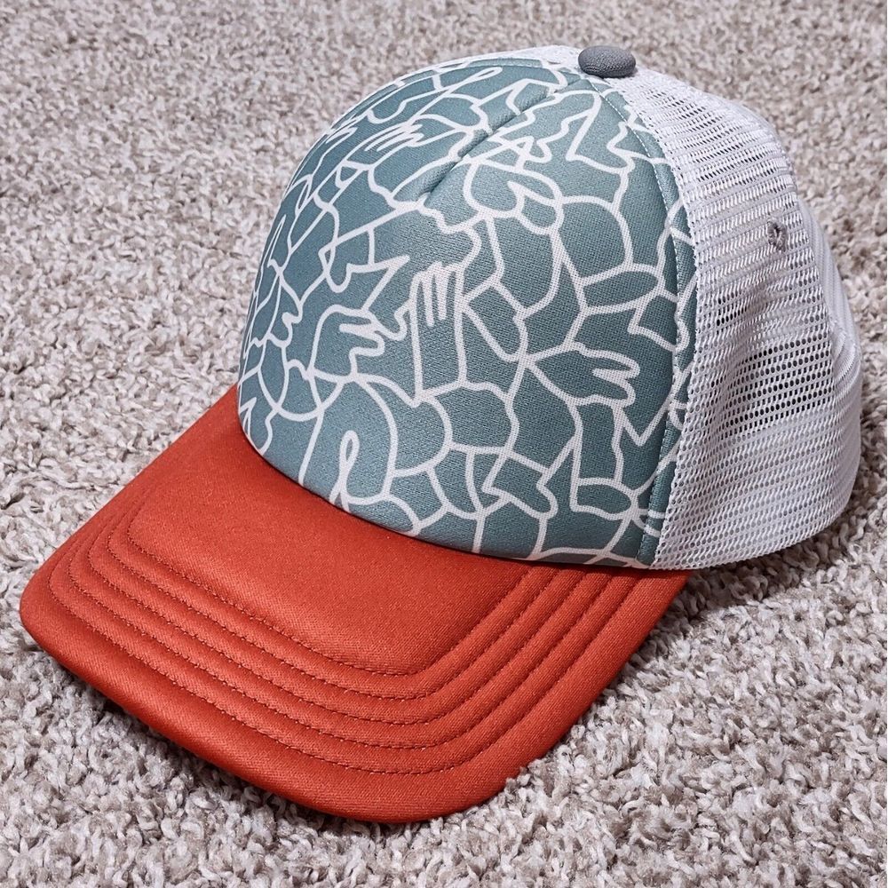 SMARTWOOL Trucker Hat Men's OS Snapback Cap Contrast Camping Hiking Blue Orange